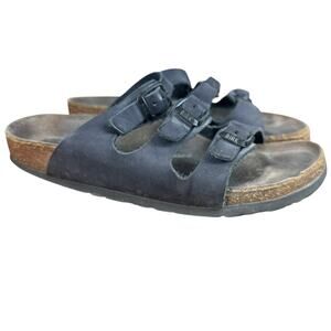 Birkenstock Florida Leather Strappy Slides Slip On Womens Shoes Flats sz 6